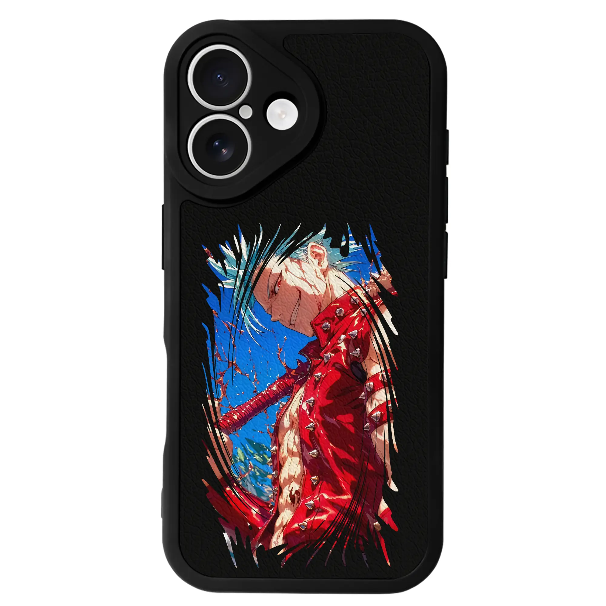 七つの大罪 グッズ バン - IPhone 16シリーズ対応 ・ シリコンスマホケース ・ レザー調 ・ 高精度フィット ・ 耐衝撃 ・ ワイヤレス充電対応 ・ 精密カット